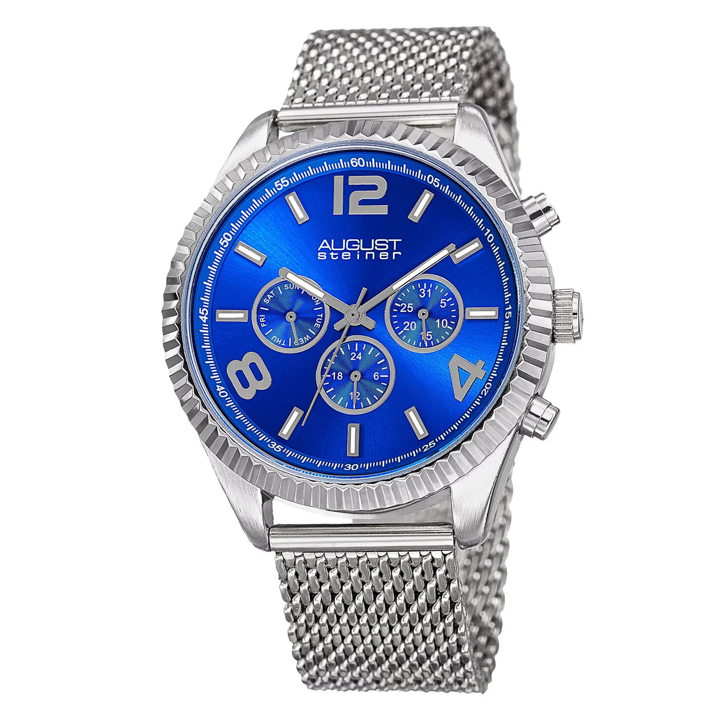 Multifunction Men's Dual Watch Time Steel Quartz Swiss Bracelet Silver-Tone Stainless