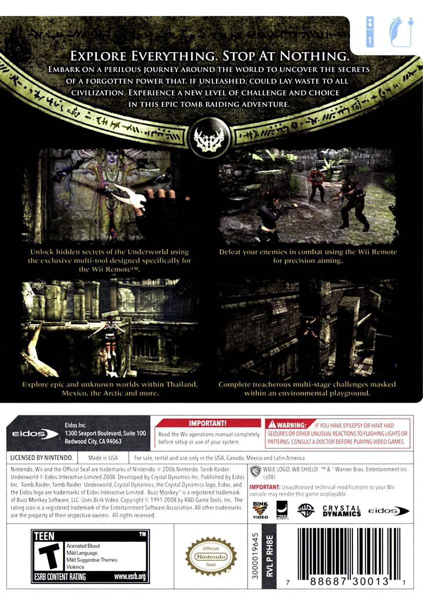 '- Tomb Lara Croft Wii Underworld Raider
