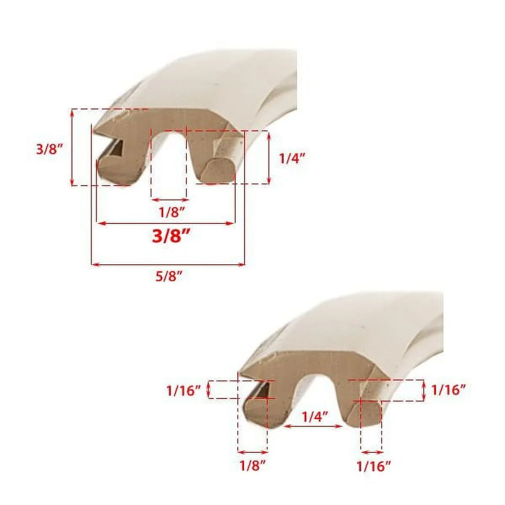 Rub FT) Rigid Semi Rail Inch Insert Princecraft 3/8 Boat Beige (10