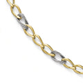 Link Polished Gold Bracelet D/C 14k Two-Tone Fancy