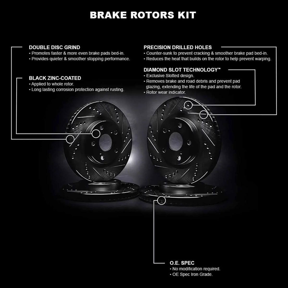 42010 D/S Brake COMPASS, Whpn2 select: R1 2017-2022 JEEP Concepts JEEP Concepts Rotor R1 Black RENEGADE 2015-2022 Fits