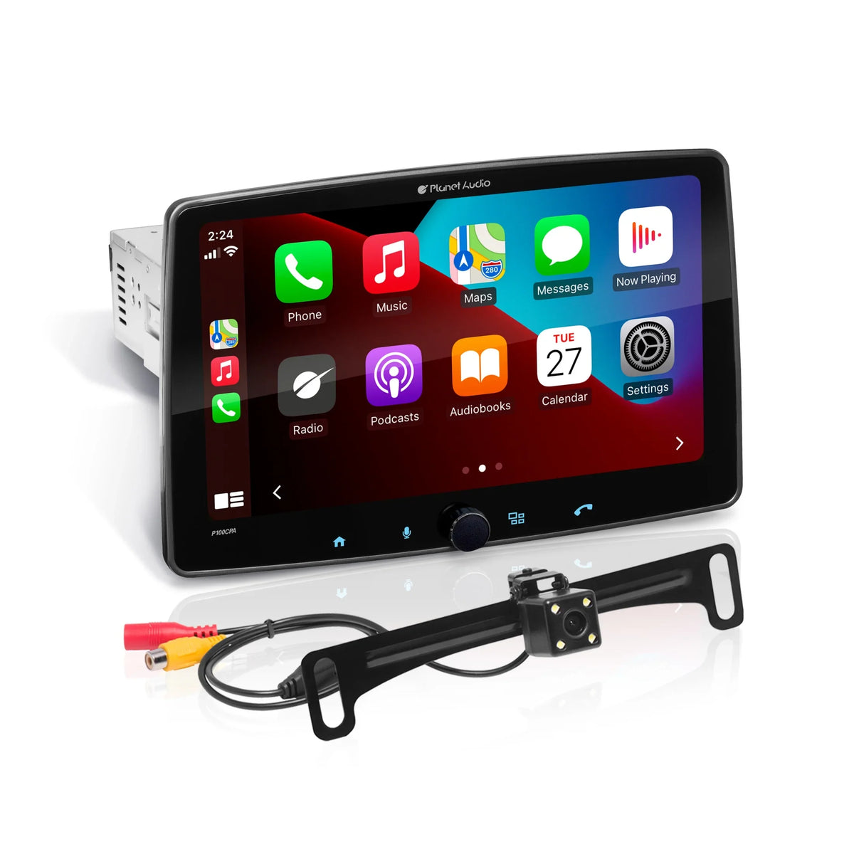 Camera Stereo AM/FM No Din, Auto, Bluetooth, Android CD Apple Backup - Touchscreen, Inch Radio Single CarPlay, Car Receiver, P100CPAC DVD Audio Planet Player, 10.1