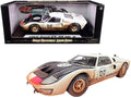 #98 Collectibles Version) 1966 GT-40 by Ford Diecast (Dirty Race Black Model 1/18 Car MK II with After Hood White Shelby