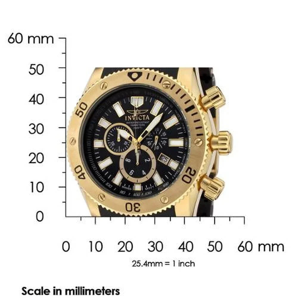 Rubber Gold Chronograph Dial Black Tone Collection Men's Spider Watch 0140 Strap Invicta
