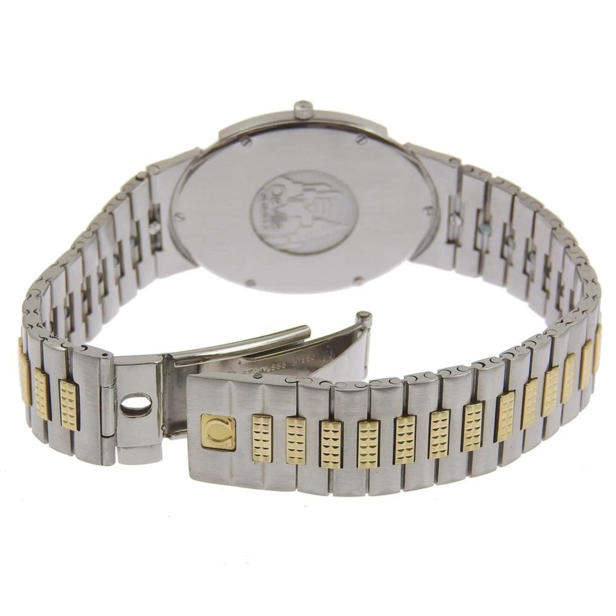 Pre-Owned Quartz Ville Omega (Fair) Silver/Gold De OMEGA Watch Steel Stainless Swiss Dial Boys Silver Made