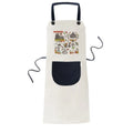 Colosseum Graffiti Autumn Pocket Italy Pinafore Bib Kitchen Roma BBQ Apron Cotton Linen Adjustable