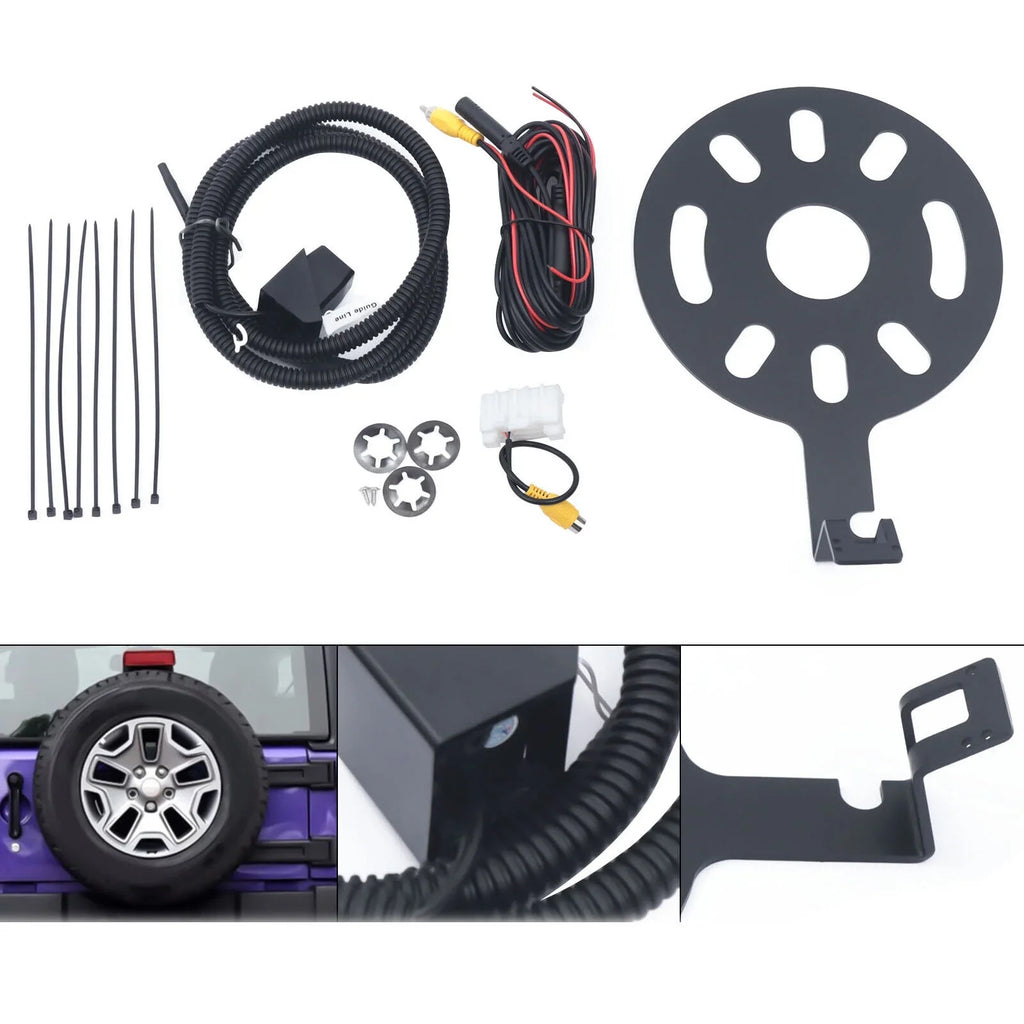 170° Camera View JK ZhdnBhnos for 2007-2017 Spare Wrangler Mount Jeep Backup Bracket Tire Kit Rear