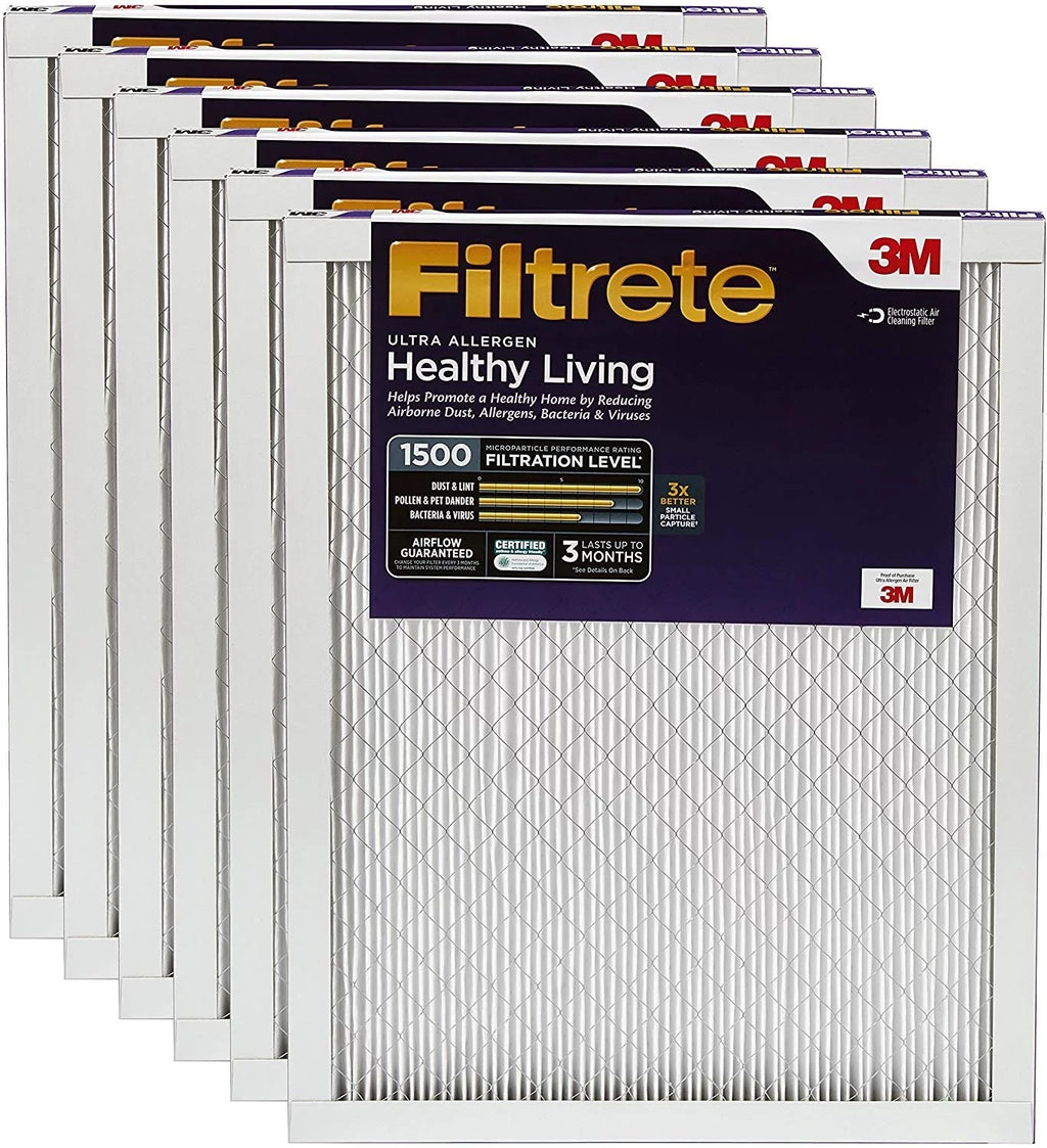 Reduction MPR AC Allergen 1500, 25 16 Healthy 1, Ultra Filter, Filtrete Air Furnace x x Living 6-Pack