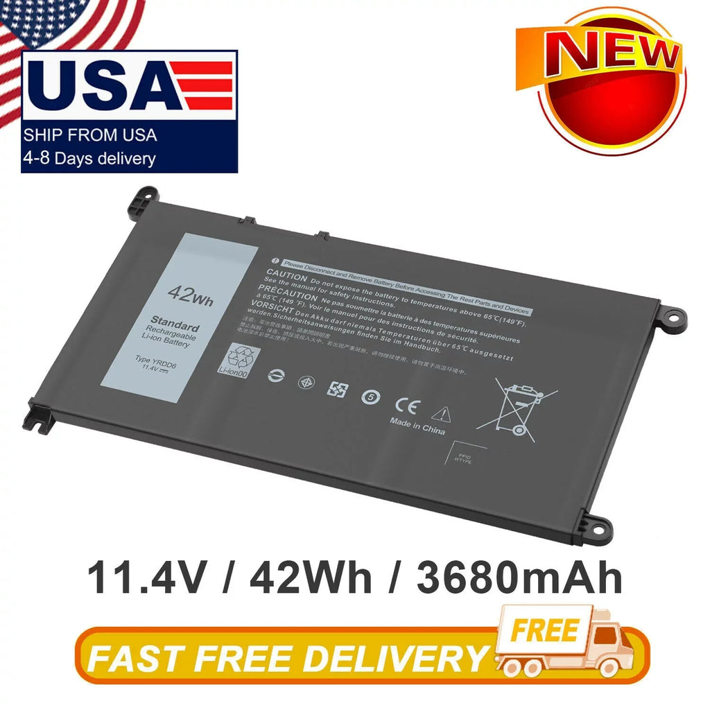 for 5482 5485 Dell Battery Laptop 7586 5491 2in1 Inspiron 3493 3310 YRDD6 42Wh
