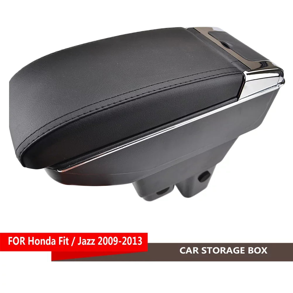 Armrest 2009-2013 Fit Jazz Center For Honda Console Dual-layer Arm Tray Box Car Rest