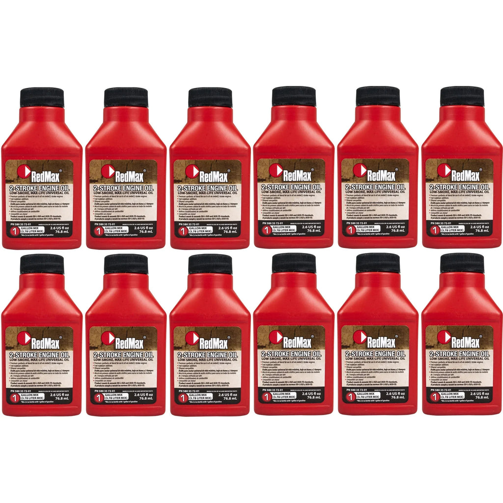 Bottles Oil RedMax 50:1 w/ 2 12pk Synthetic 2.6oz Stroke Fuel 1gal Cycle Stabilizer