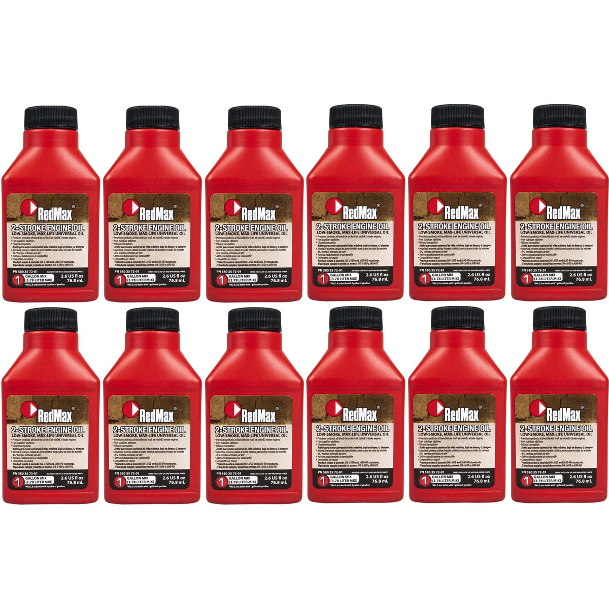 Bottles Oil RedMax 50:1 w/ 2 12pk Synthetic 2.6oz Stroke Fuel 1gal Cycle Stabilizer