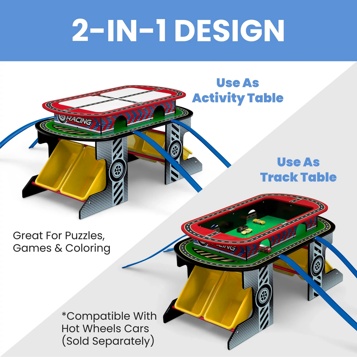 Track Toy Delta and Children Play Table Race Kids for Activity