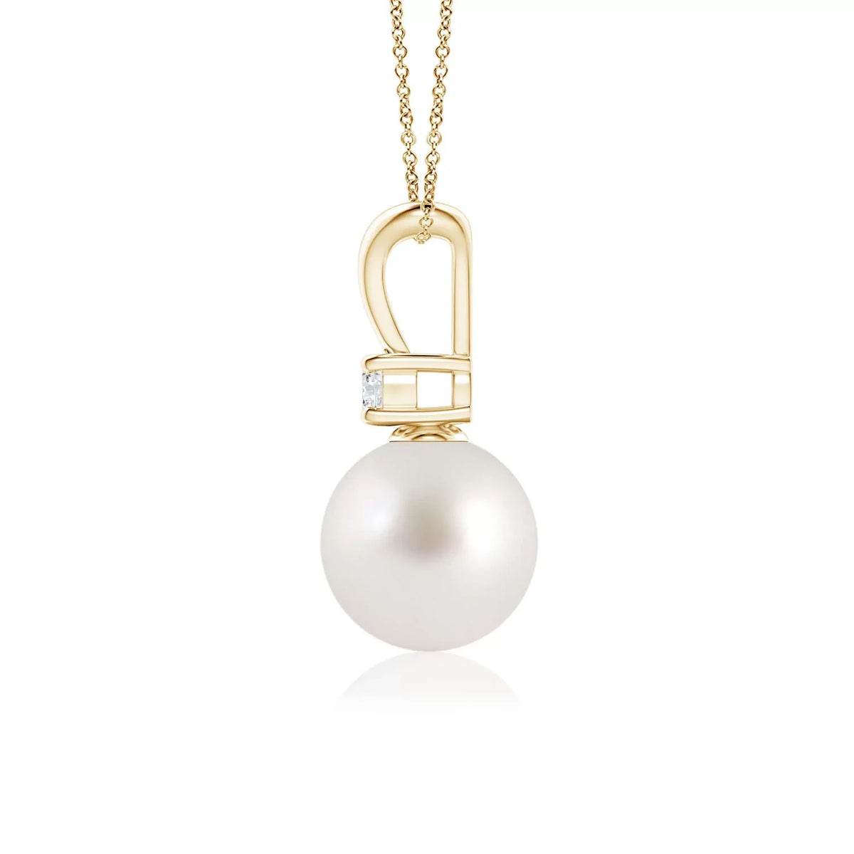 Cultured Jewelry for Yellow Girls Angara Wedding, (Grade-AAA|Size-8mm) Birthstone 14K in Her Necklace Birthday, Gold Pendant South for Sea Women, Pearl June Valentines Gifts V-Bale Day Engagement,