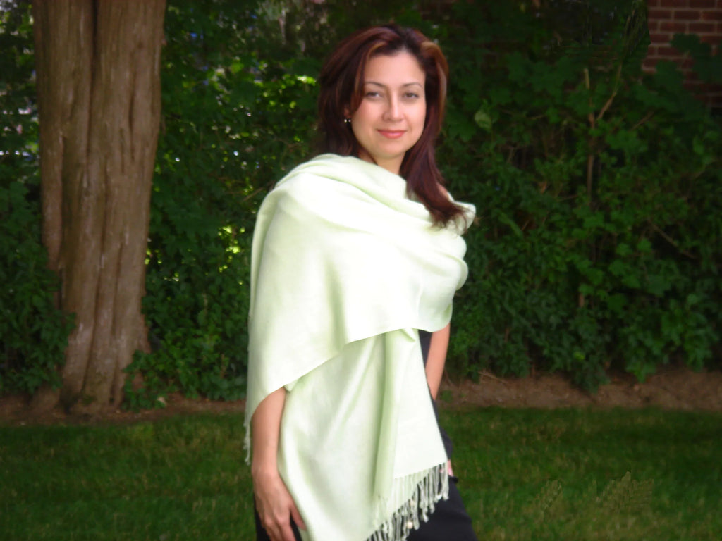 (Honey Green Shawl/Cashmere Scarf/Wool/Silk Dew Shawl) Shawl/Shawls/Scarf/Scarves/Wrap/Stole/Muffler/Cape/Ruana/Blanket/Throw/Pashmina Regular