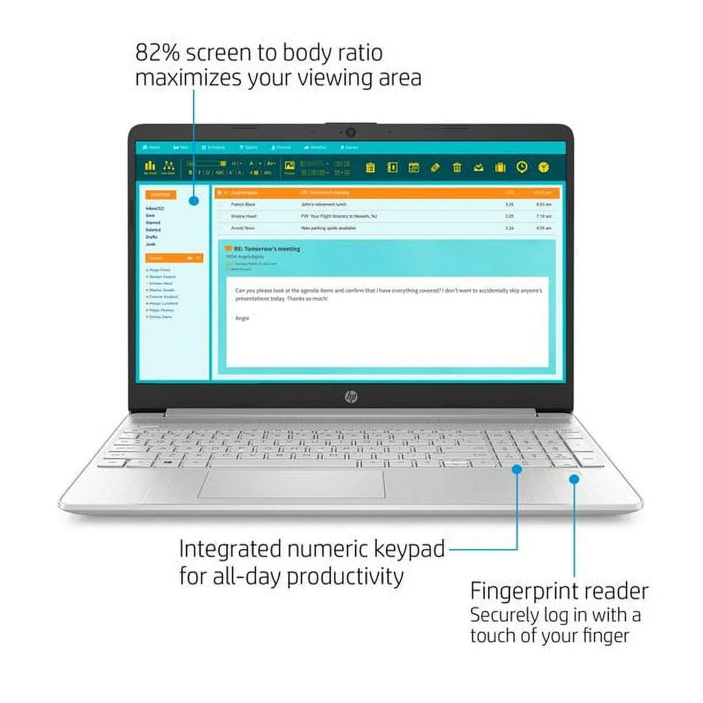 Reader, Laptop, 512GB Intel Gen Bluetooth, HDMI, 10 Core FHD Fingerprint RAM, SSD, Windows 12GB Silver 15.6" Processor, Pro, Business 11th Touchscreen HP 5, Wi-Fi i3-1115G4
