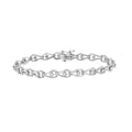 1/10 Miracle-Set Color, and Diamond - Clarity) Link Cttw (I-J Sterling Pear Bracelet Bezel I3 .925 7.25" Silver