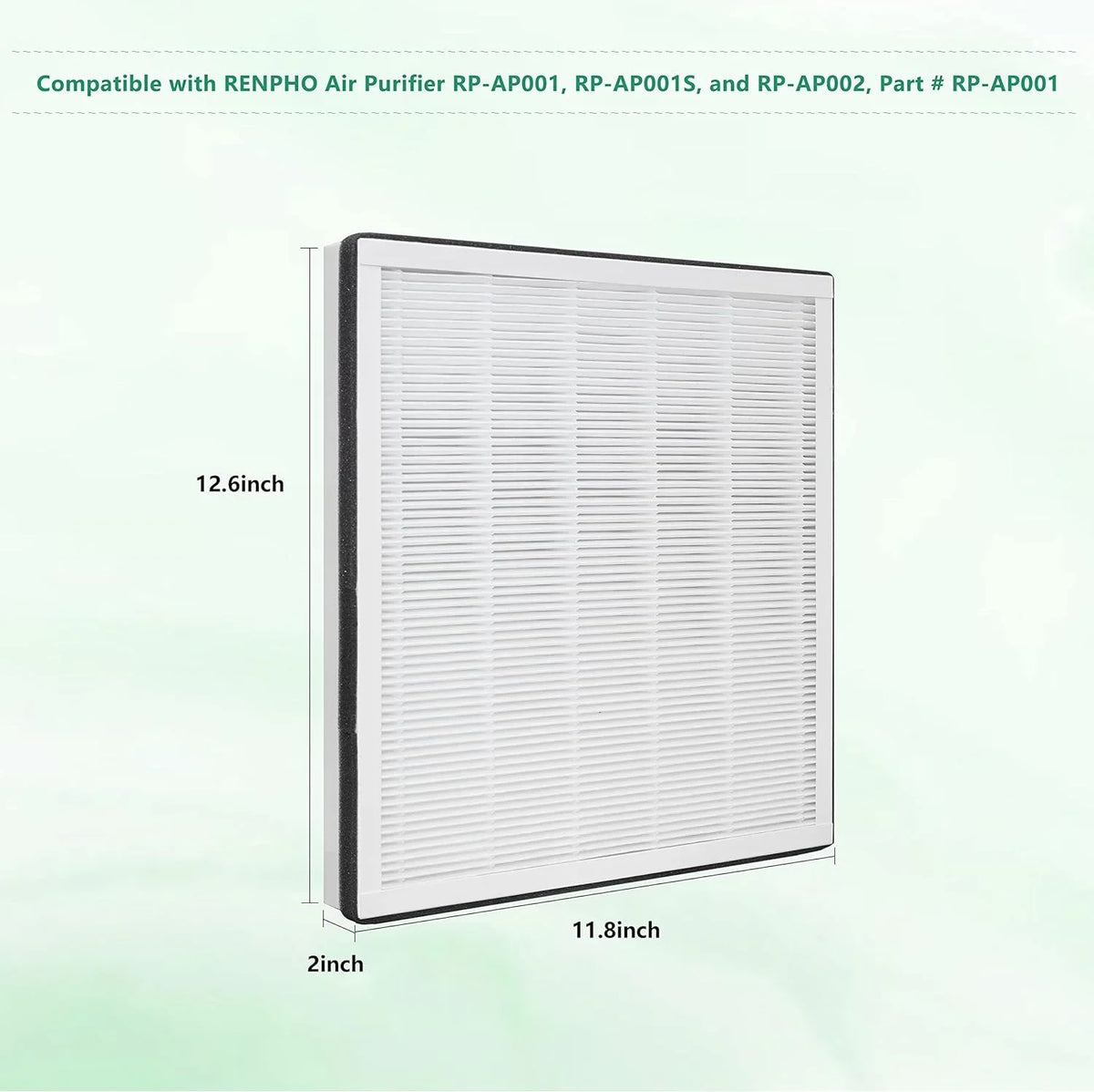 Compatible Purifier HEPA Purifier H13 Part&Accessories Replacement with True Filter Air Renpho RP-AP001/ RP-AP001S/ RP-AP002,Home Air