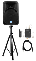 Speeches For w/ 15" System Rockville Sermons, Speaker Sound Headset Church Mic