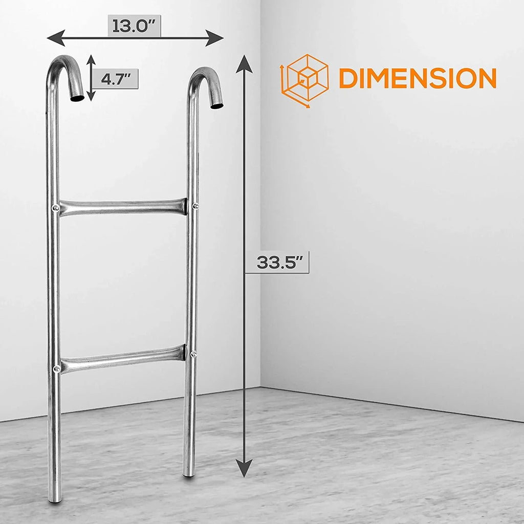Trampoline Weather Galvanized Steel Resistant SereneLife Ladder 2 Climbing inch. 4.7 Step Access -