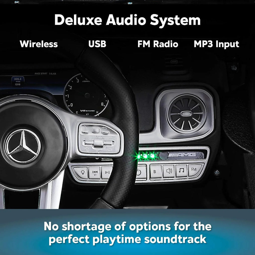 6 Car Electric Ages Volts, Black Trax Kid Ride-On Kids Toy, AMG 3-5 Mercedes Years, Benz G63