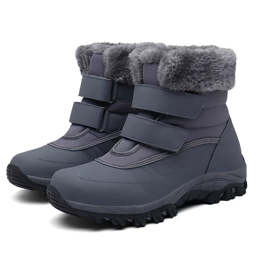 Women's Hook Winter Outdoor Warm Fur Thickened Lined Faux Snow Waterproof Booties Shoes Boots and Walking Loop