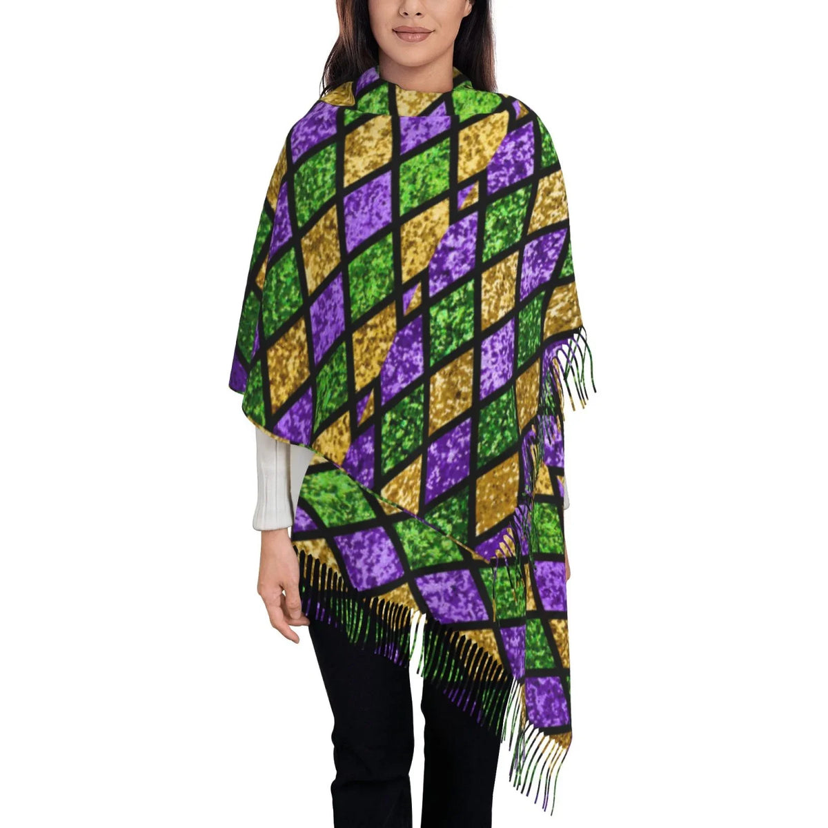 Green Purple Shiny Winter For Gifts- Wrap Women Feel Cashmere Scarves Gras Mardi Bingfone Soft Scarf Elegant Large Art Warm Shawl Print
