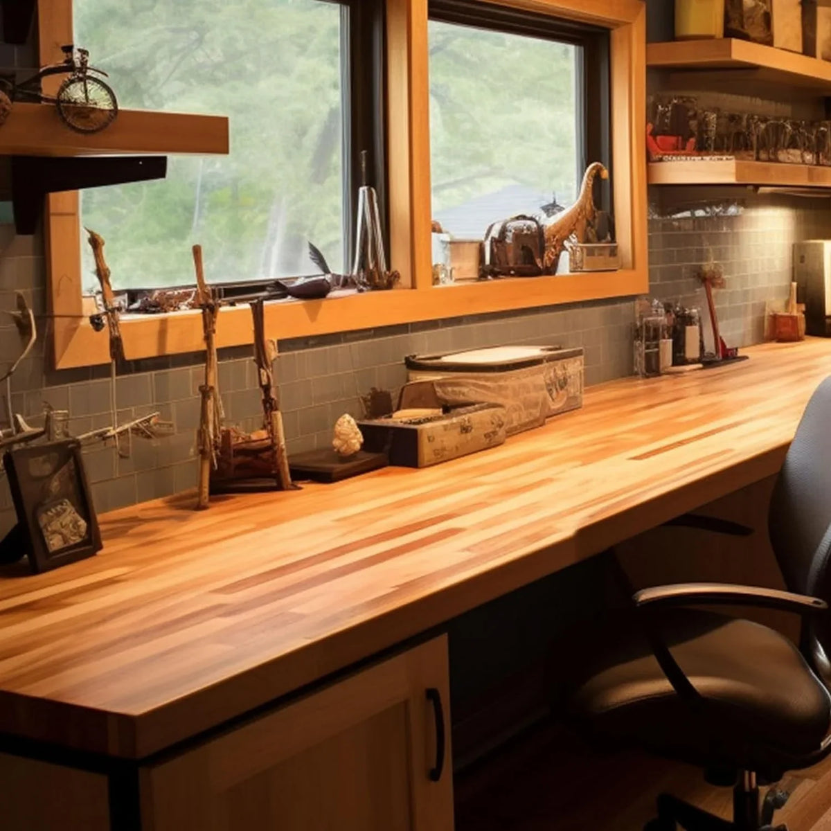For 25" Hardwood Side Prefinished With Reversible, W X Countertop, Butcher 60" Counter Wood Polished, L Top, Slabs Food-Safe Both Solid Block Cherry Kitchen, 1.5" Thickness, Oil, Grown