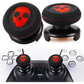 & 2 Sets PS4 Cover Silicone (Ghost Dualsenese Printing Controller Playrealm PS5 Rubber for Thumbstick FPS Extender Red) & Grip