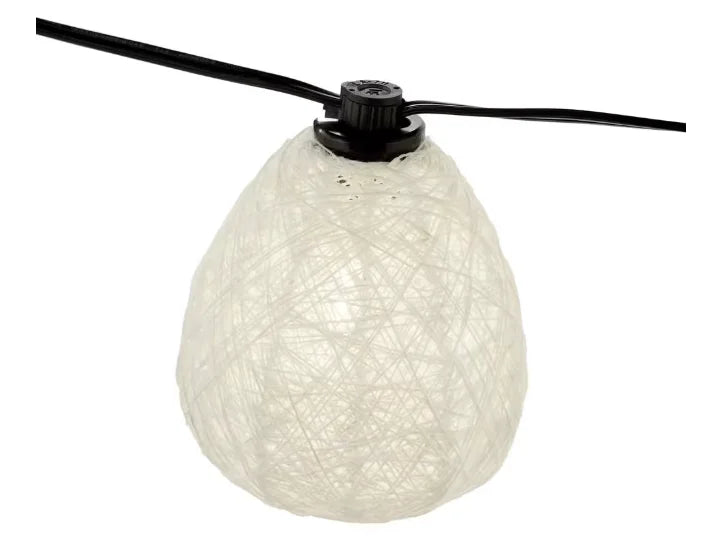 Fiber Hampton (10-Heads) Natural String LED Bulb 11 Mini ft. Bay Outdoor/Indoor Plug-In Light