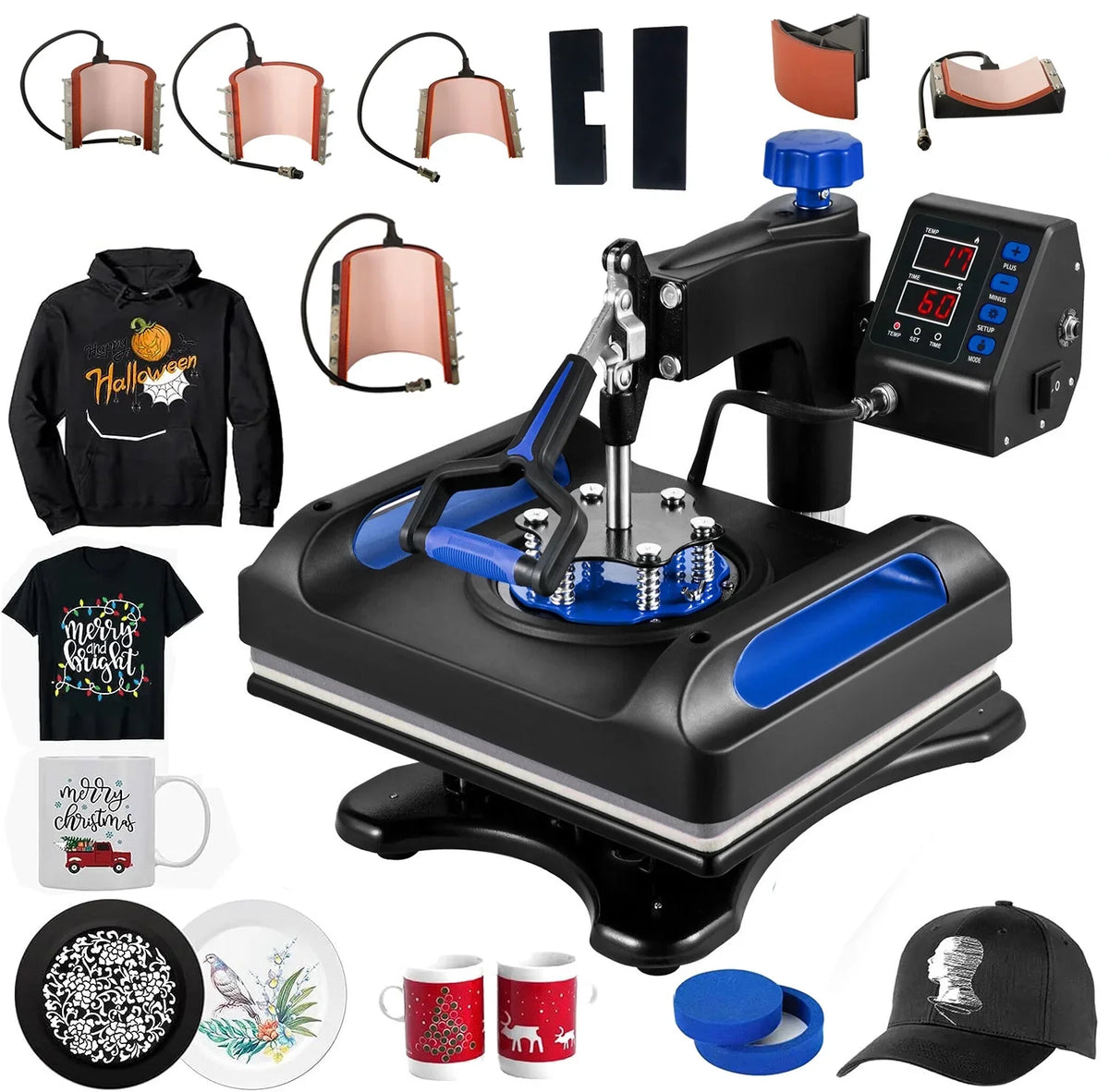 Blue Precise Machine Inches Away Control in Sublimation Digital 15 Printer 1, Printer, x Press 8 Heat LCD Banner 360 Vinyl 15 for Printing, Transfer Bag, Pillow, Transfer Swing Canvas T-Shirts,