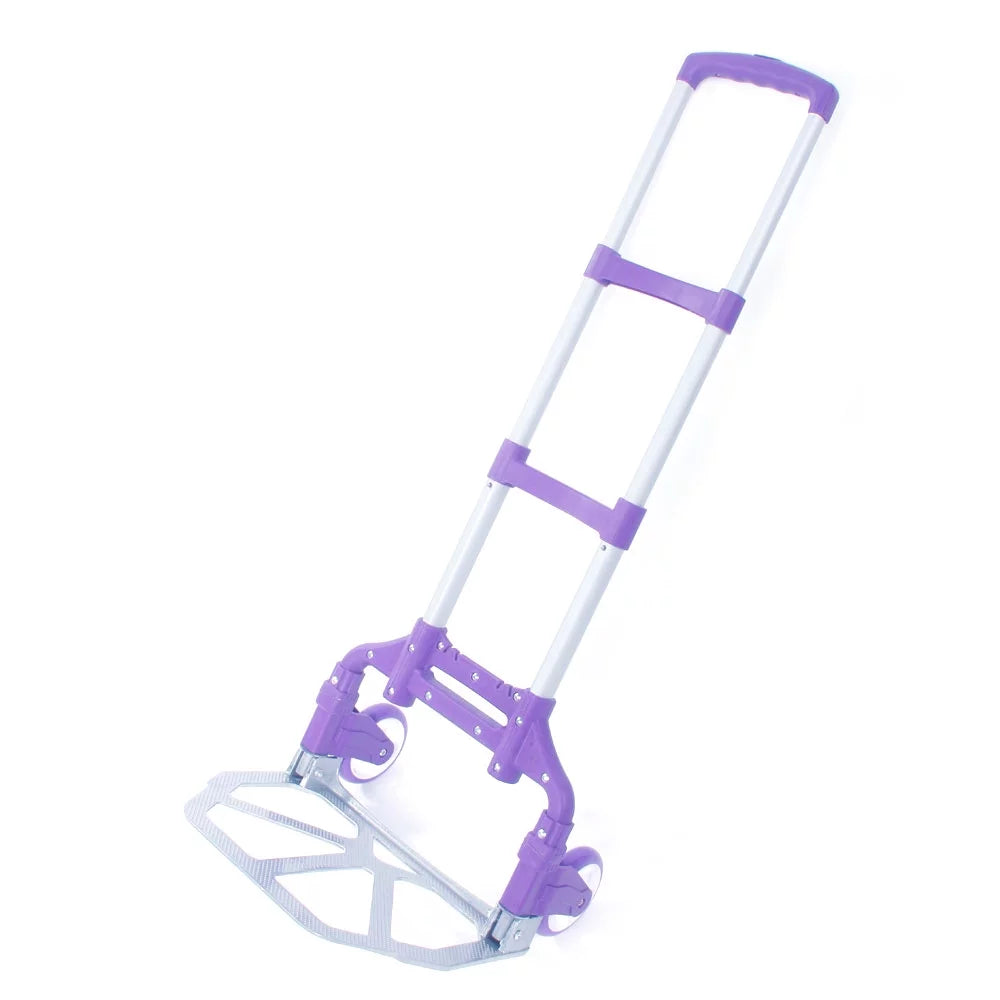 Folding Dolly Cart Portable Collapsible Aluminium BMTBUY Trolley Luggage Truck Hand Purple Push