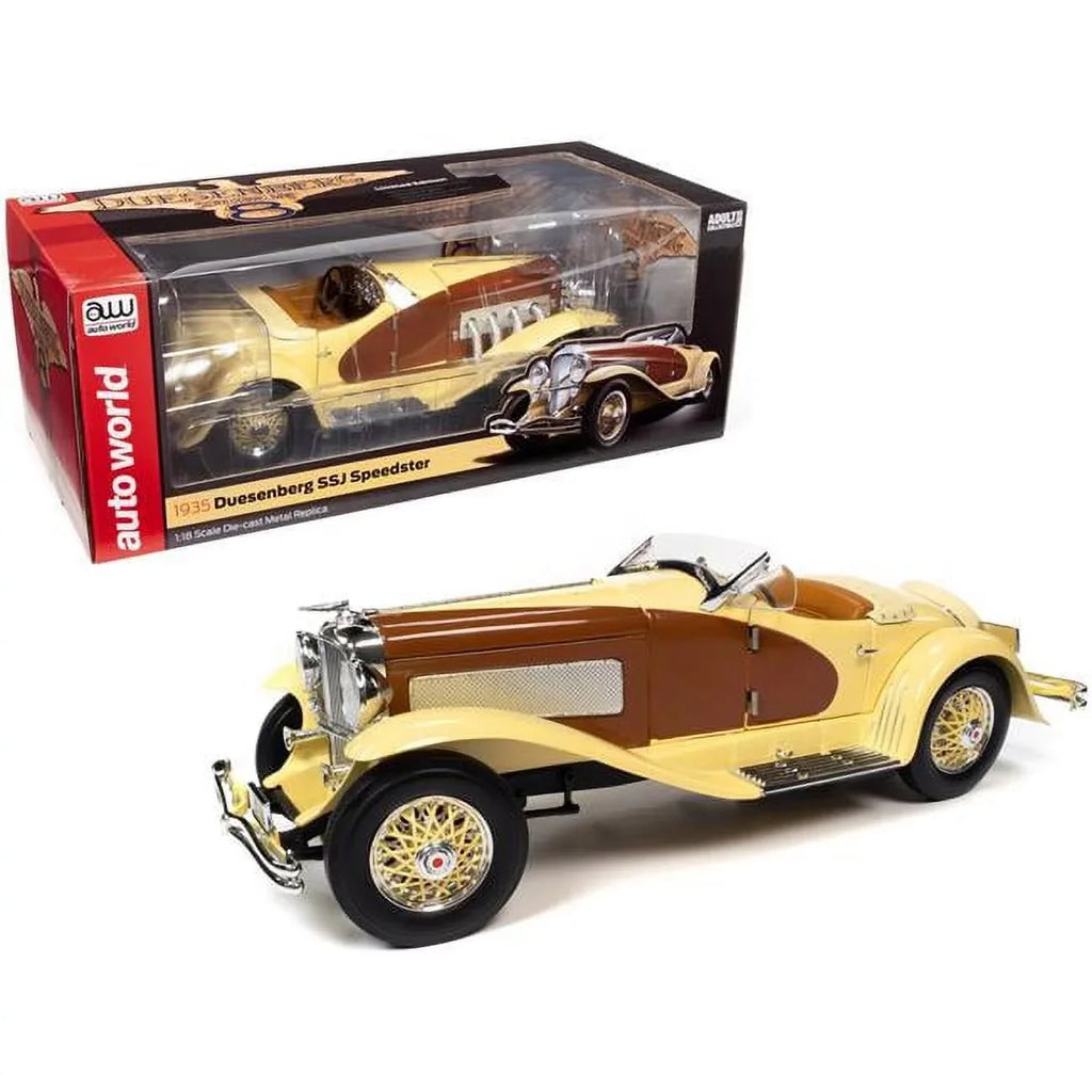 1935 World Model Chocolate Duesenberg Diecast 1/18 SSJ Car Gold Yukon Speedster by Brown and Auto