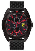 Stainless Forza Quartz Men's Dial 0830636 Steel Ferrari Watch Black Scuderia