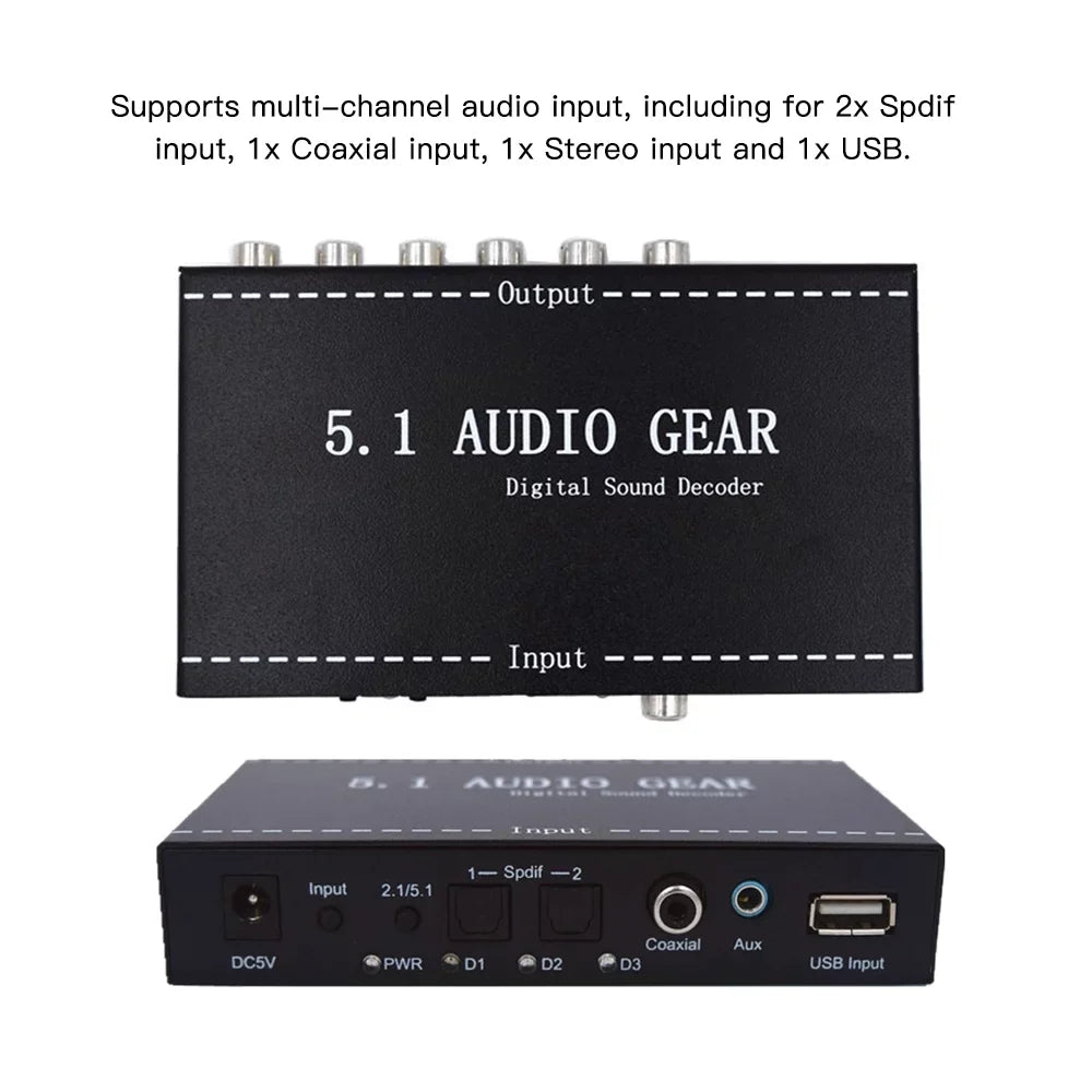 Noprm Audio Montloxs 3.5mm Converter Audio Digital Decoder NK-A6L Converter Dolby Sound Ajcoflt 5.1 Sound Sound Decoder,Audio Audio Audio US Nebublu Audio Decoder 3.5mm Audio Decoder Audio Decoder