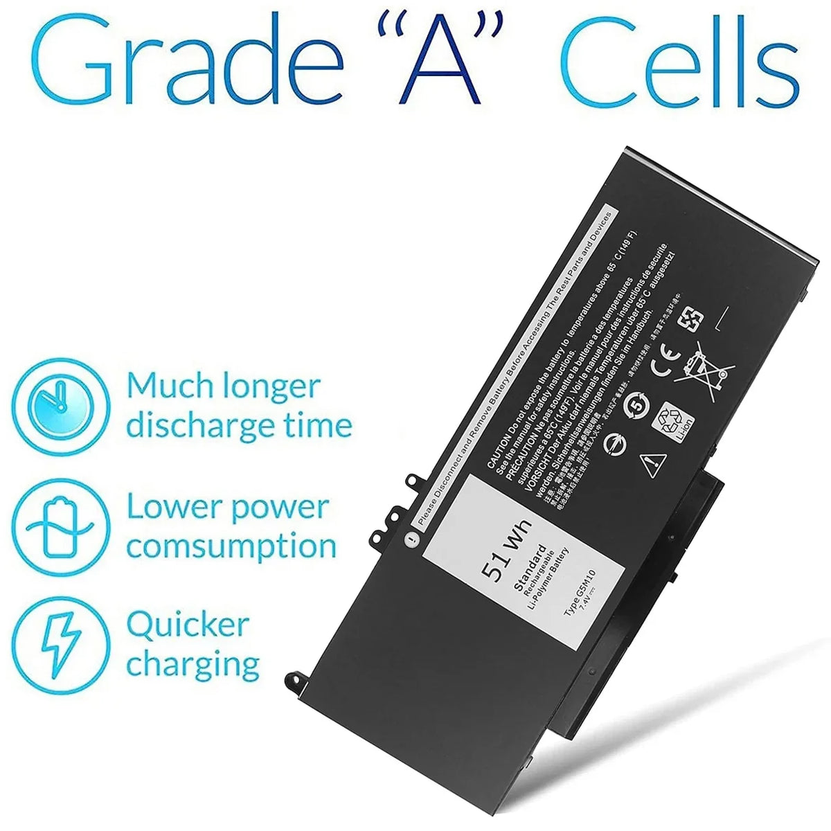 Series 5250 WYJC2 3150 G5M10 5550 E5250 PF59Y R9XM9 8V5GX 451-BBLL E5550 Notebook 3550 1KY05 08V5GX 5XFWC 0WYJC2 Laptop Battery 5450 Dell for VMKXM 3160 451-BBLK Latitude 451-BBLN E5450 TXF9M 51WH