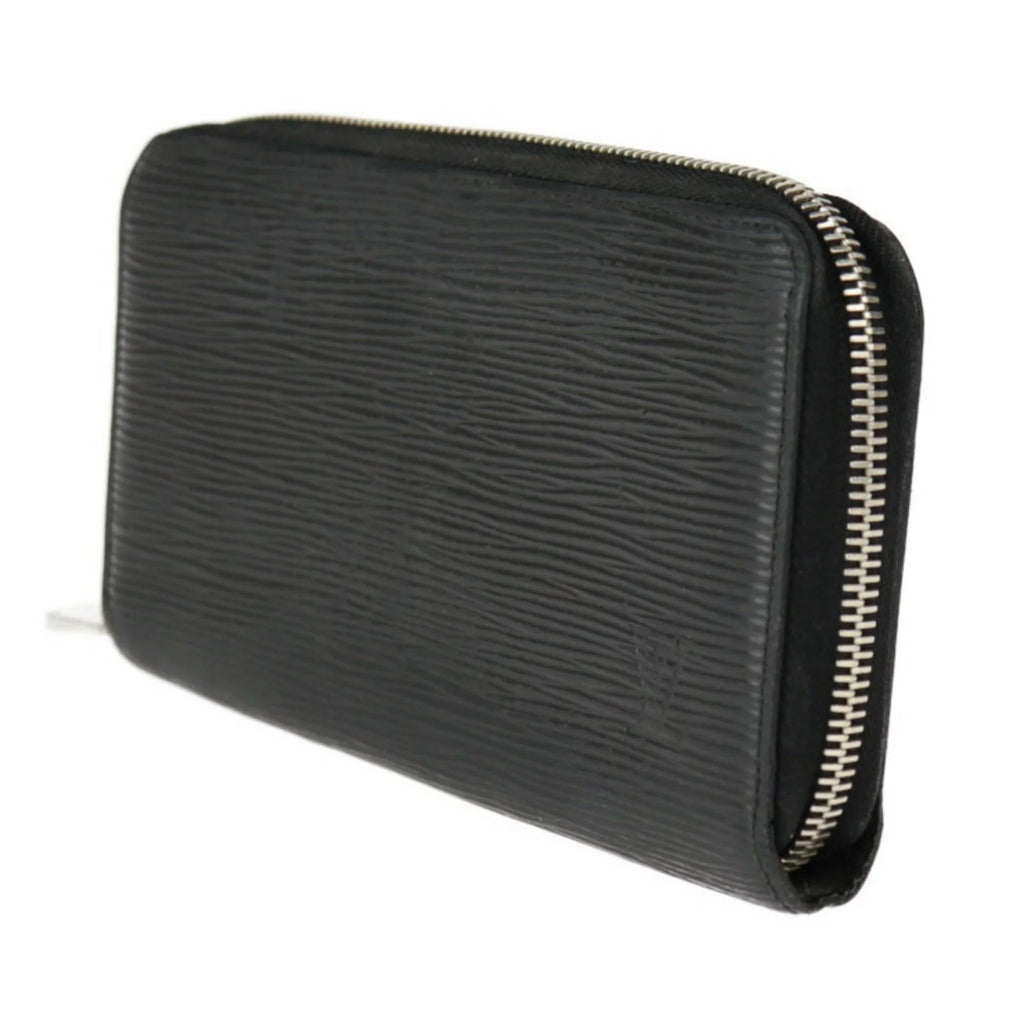 Long Louis Zippy Round Vuitton M61857 VUITTON Black Pre-Owned Leather Wallet Hardware Zipper Silver (Good) LOUIS Epi