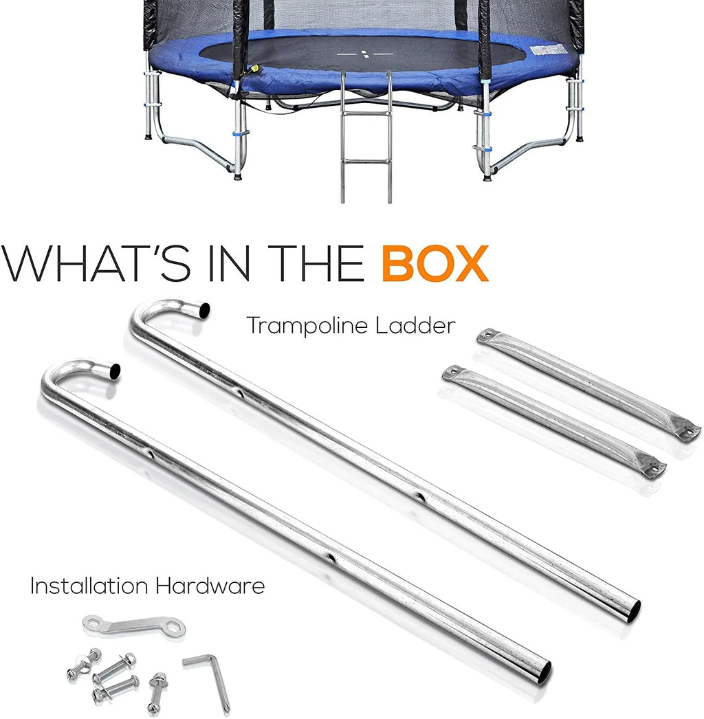 Trampoline Weather Galvanized Steel Resistant SereneLife Ladder 2 Climbing inch. 4.7 Step Access -