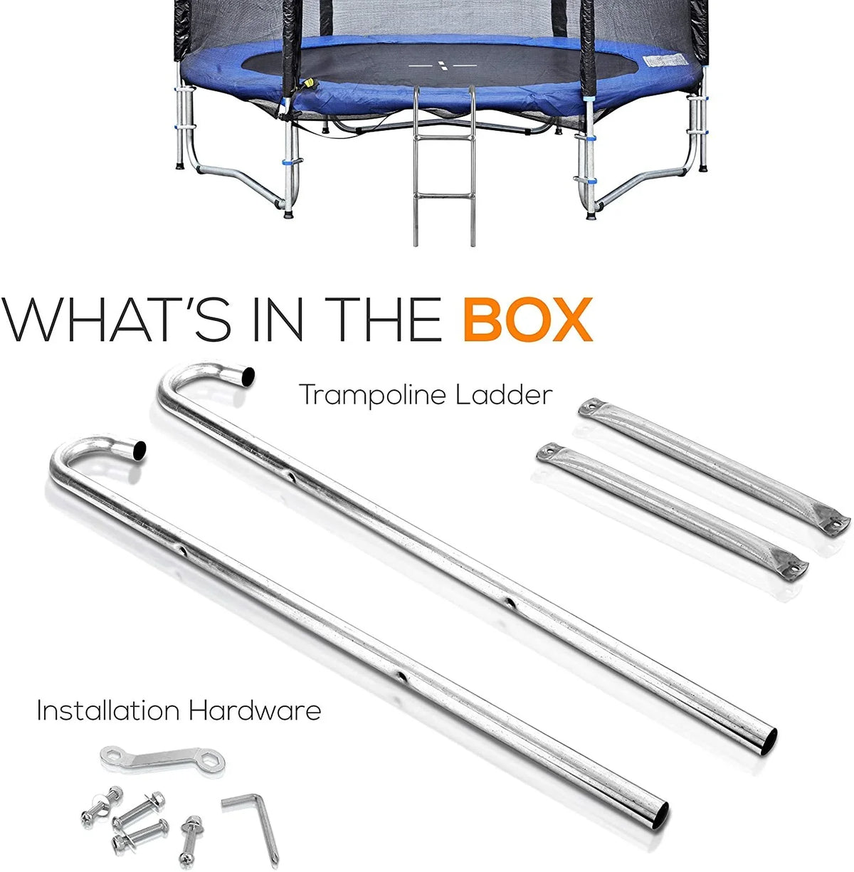 Trampoline Weather Galvanized Steel Resistant SereneLife Ladder 2 Climbing inch. 4.7 Step Access -