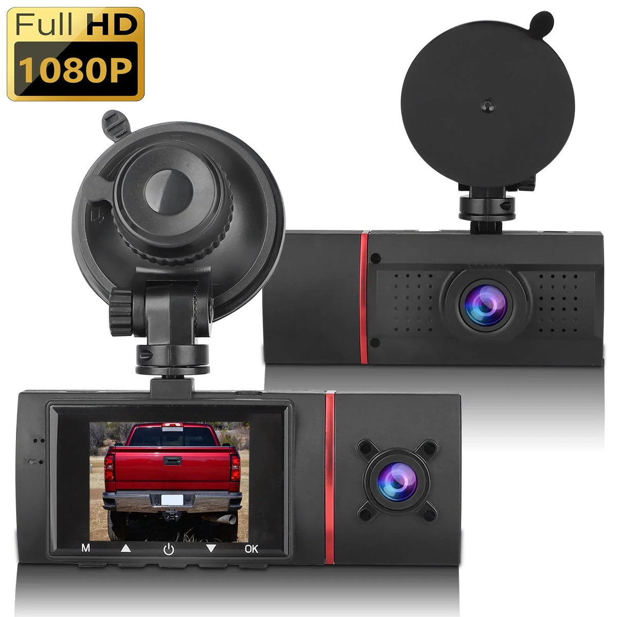 Camera IPS Monitor Wide 1080P Front Car Driving Angle, WDR, Dual Dashboard Car Recording, DVR Dash G-Sensor, Loop Parking and 2" 170° Recorder Vision, with Inside Screen, Night EEEKit with Car Cam,