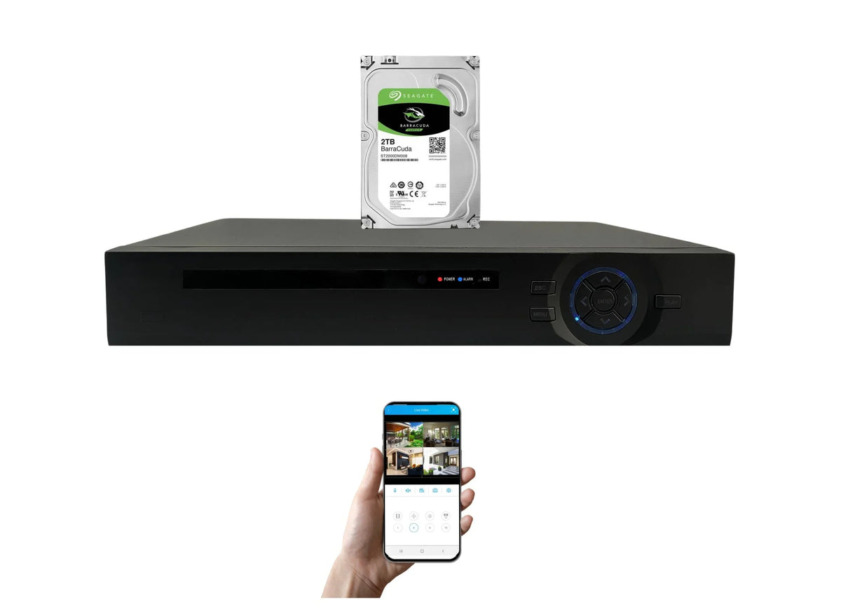 Analog Evertech TVI 2TB Channel Video High CVI Definition Security Camera AHD Recorder Hard Digital DVR 16 Drive