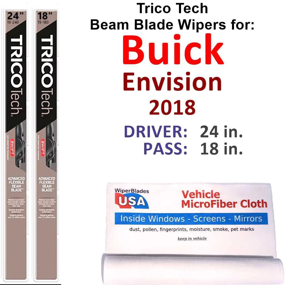 Blade (Set 2) Envision Wipers of Buick 2018 Beam
