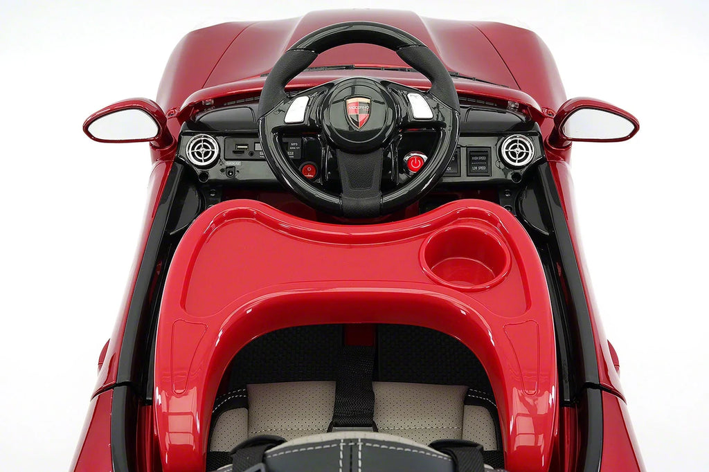 with Cherry Kiddie Ride-On Red Car Remote Parental R/C Kids 12V Roadster | Electric