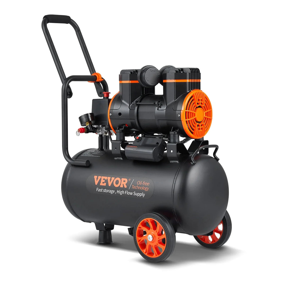 Ultra 90PSI, CFM Quiet 6.3 VEVOR Oil-Free, 1450W, dB @ 70 Compressor, Air Gallon, 3.35