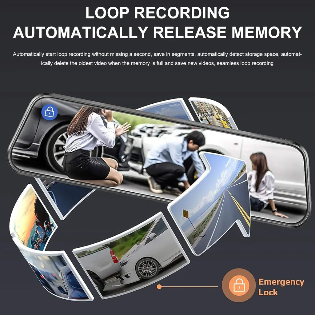 1080P HD 170°Wide Camera Cam IPS Dash Front Full 10Inch for 24H Rear, Screen Vision, 32GB Angle, Card, Parking WDR, Dash Cars, Night Free Mode