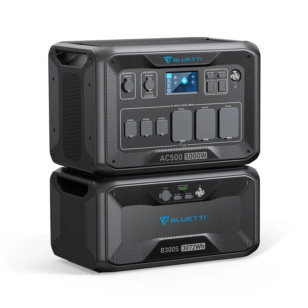 Blackout Backup Station Power BLUETTI Solar Generator AC500 LFP 5000W Home B300S