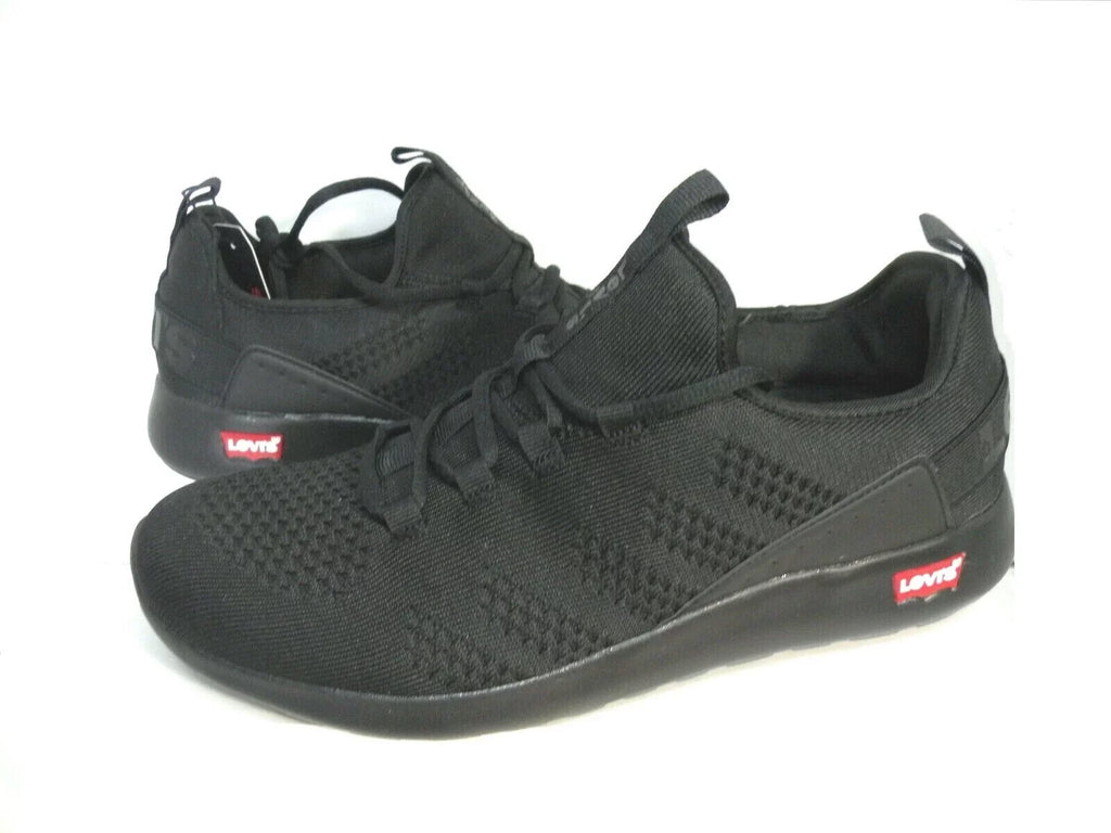 ATHLETIC SHOES TRAINERS LOW SPORTS NEW COMFORT LEVIS SIZE BLACK SNEAKERS 12 MEN