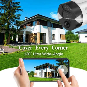 (2 Pack) Detection, Camera Surveillance Wi-Fi Security Rechargeable Wireless Solar Outdoor Battery Dual Vision, with 2K Night Camera, Panel, AI Antenna Solar WEILAILIFE