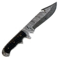 Knife- High Damascus Blade- Knife Steel Hunting Outdoors- Bowie - Carbon 12