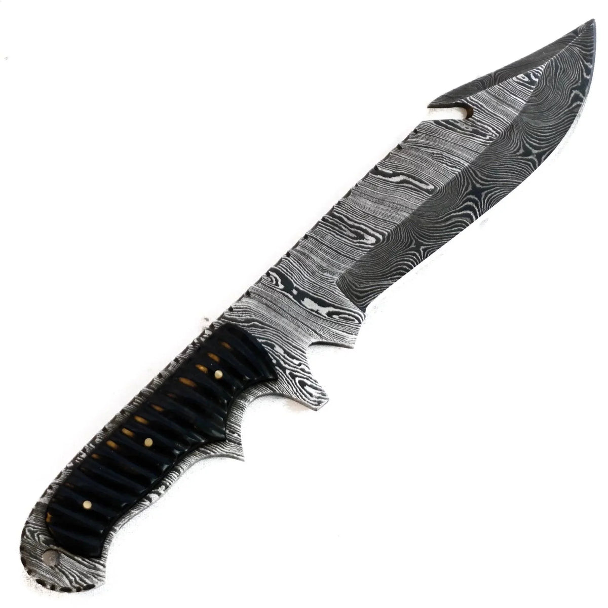 Knife- High Damascus Blade- Knife Steel Hunting Outdoors- Bowie - Carbon 12